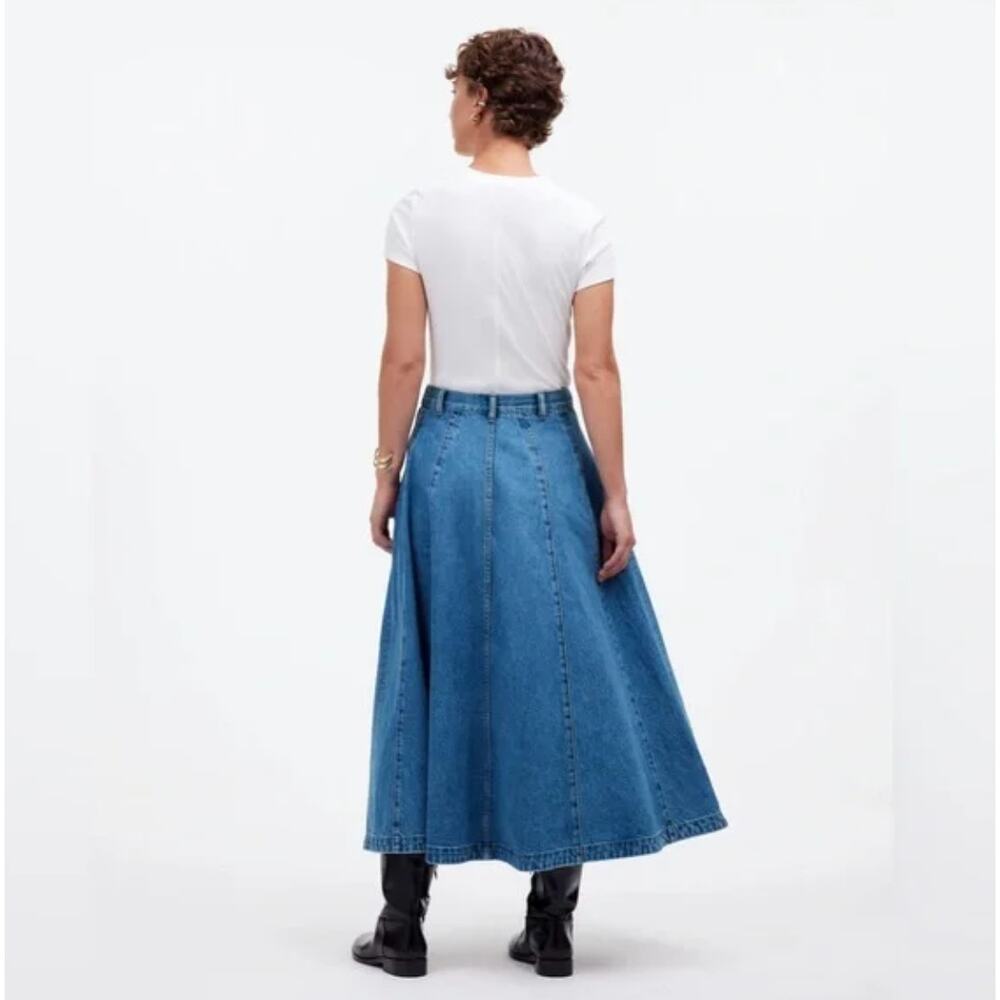Madewell Blue Denim Midi Skirt - Picture 2 of 3